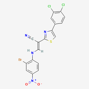 molecular formula C18H9BrCl2N4O2S B4966290 3-[(2-bromo-4-nitrophenyl)amino]-2-[4-(3,4-dichlorophenyl)-1,3-thiazol-2-yl]acrylonitrile 