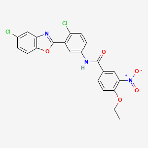 molecular formula C22H15Cl2N3O5 B4966298 N-[4-chloro-3-(5-chloro-1,3-benzoxazol-2-yl)phenyl]-4-ethoxy-3-nitrobenzamide 