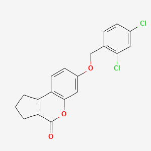 molecular formula C19H14Cl2O3 B4966326 7-[(2,4-dichlorobenzyl)oxy]-2,3-dihydrocyclopenta[c]chromen-4(1H)-one 