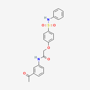 molecular formula C22H20N2O5S B4966366 N-(3-acetylphenyl)-2-[4-(anilinosulfonyl)phenoxy]acetamide 
