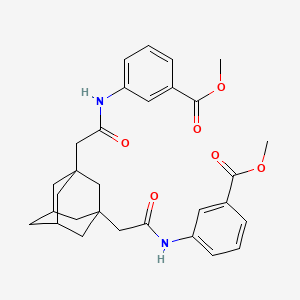 molecular formula C30H34N2O6 B4966371 dimethyl 3,3'-{tricyclo[3.3.1.1~3,7~]decane-1,3-diylbis[(1-oxo-2,1-ethanediyl)imino]}dibenzoate 