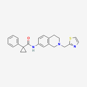 molecular formula C23H23N3OS B4966378 1-phenyl-N-[2-(1,3-thiazol-2-ylmethyl)-1,2,3,4-tetrahydro-7-isoquinolinyl]cyclopropanecarboxamide 