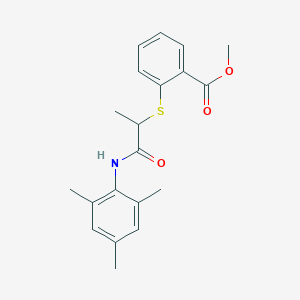 molecular formula C20H23NO3S B496639 Methyl 2-{[2-(mesitylamino)-1-methyl-2-oxoethyl]sulfanyl}benzoate 