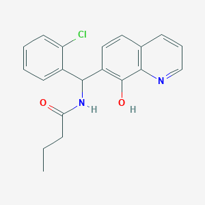molecular formula C20H19ClN2O2 B4966394 N-[(2-chlorophenyl)(8-hydroxy-7-quinolinyl)methyl]butanamide 