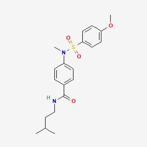 molecular formula C20H26N2O4S B4966395 4-[[(4-methoxyphenyl)sulfonyl](methyl)amino]-N-(3-methylbutyl)benzamide 