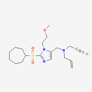 molecular formula C20H31N3O3S B4966410 N-{[2-(cycloheptylsulfonyl)-1-(2-methoxyethyl)-1H-imidazol-5-yl]methyl}-N-2-propyn-1-yl-2-propen-1-amine 