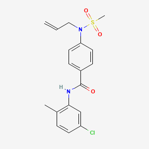 molecular formula C18H19ClN2O3S B4966417 4-[allyl(methylsulfonyl)amino]-N-(5-chloro-2-methylphenyl)benzamide 