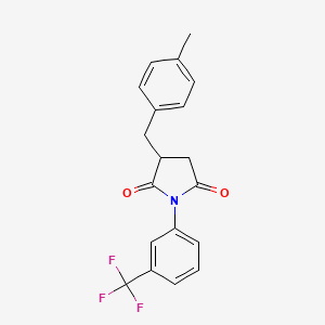 molecular formula C19H16F3NO2 B4966425 3-(4-methylbenzyl)-1-[3-(trifluoromethyl)phenyl]-2,5-pyrrolidinedione 