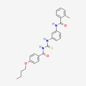 molecular formula C26H27N3O3S B4966436 N-[3-({[(4-butoxybenzoyl)amino]carbonothioyl}amino)phenyl]-2-methylbenzamide 