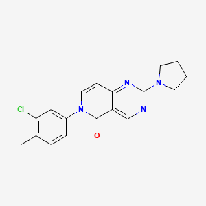 molecular formula C18H17ClN4O B4966476 6-(3-chloro-4-methylphenyl)-2-(1-pyrrolidinyl)pyrido[4,3-d]pyrimidin-5(6H)-one 