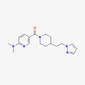 molecular formula C18H25N5O B4966488 N,N-dimethyl-5-({4-[2-(1H-pyrazol-1-yl)ethyl]-1-piperidinyl}carbonyl)-2-pyridinamine 
