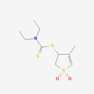 4-methyl-1,1-dioxido-2,3-dihydro-3-thienyl diethyldithiocarbamate