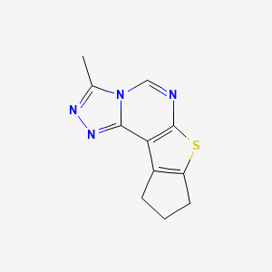 molecular formula C11H10N4S B4966500 3-methyl-9,10-dihydro-8H-cyclopenta[4,5]thieno[3,2-e][1,2,4]triazolo[4,3-c]pyrimidine 