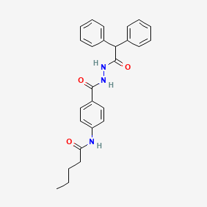 molecular formula C26H27N3O3 B4966512 N-(4-{[2-(diphenylacetyl)hydrazino]carbonyl}phenyl)pentanamide 