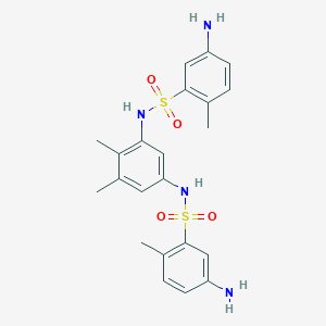 molecular formula C22H26N4O4S2 B4966517 N,N'-(4,5-dimethyl-1,3-phenylene)bis(5-amino-2-methylbenzenesulfonamide) 