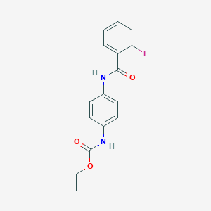 molecular formula C16H15FN2O3 B496652 Ethyl 4-[(2-fluorobenzoyl)amino]phenylcarbamate 