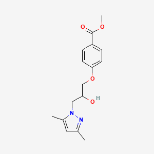 molecular formula C16H20N2O4 B4966525 methyl 4-[3-(3,5-dimethyl-1H-pyrazol-1-yl)-2-hydroxypropoxy]benzoate 
