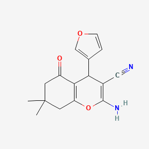 molecular formula C16H16N2O3 B4966529 2-amino-4-(3-furyl)-7,7-dimethyl-5-oxo-5,6,7,8-tetrahydro-4H-chromene-3-carbonitrile 