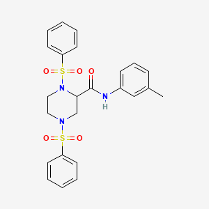 N-(3-methylphenyl)-1,4-bis(phenylsulfonyl)-2-piperazinecarboxamide