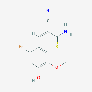 molecular formula C11H9BrN2O2S B4966550 3-(2-bromo-4-hydroxy-5-methoxyphenyl)-2-cyano-2-propenethioamide 