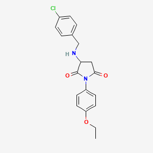 molecular formula C19H19ClN2O3 B4966564 3-[(4-chlorobenzyl)amino]-1-(4-ethoxyphenyl)-2,5-pyrrolidinedione 
