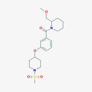 molecular formula C20H30N2O5S B4966600 2-(methoxymethyl)-1-(3-{[1-(methylsulfonyl)-4-piperidinyl]oxy}benzoyl)piperidine 