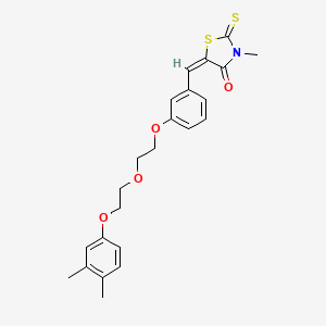 molecular formula C23H25NO4S2 B4966607 5-(3-{2-[2-(3,4-dimethylphenoxy)ethoxy]ethoxy}benzylidene)-3-methyl-2-thioxo-1,3-thiazolidin-4-one 