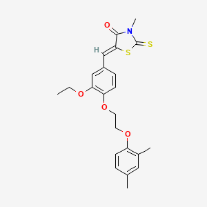 molecular formula C23H25NO4S2 B4966610 5-{4-[2-(2,4-dimethylphenoxy)ethoxy]-3-ethoxybenzylidene}-3-methyl-2-thioxo-1,3-thiazolidin-4-one 