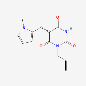 molecular formula C13H13N3O3 B4966618 1-allyl-5-[(1-methyl-1H-pyrrol-2-yl)methylene]-2,4,6(1H,3H,5H)-pyrimidinetrione 