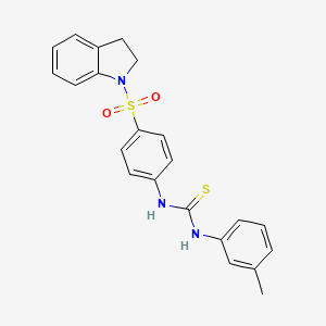 molecular formula C22H21N3O2S2 B4966626 N-[4-(2,3-dihydro-1H-indol-1-ylsulfonyl)phenyl]-N'-(3-methylphenyl)thiourea 