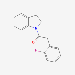 molecular formula C17H16FNO B4966639 1-[(2-fluorophenyl)acetyl]-2-methylindoline 