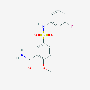 molecular formula C16H17FN2O4S B496664 2-Ethoxy-5-[(3-fluoro-2-methylphenyl)sulfamoyl]benzamide 
