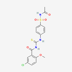 molecular formula C17H16ClN3O5S2 B4966641 N-[({4-[(acetylamino)sulfonyl]phenyl}amino)carbonothioyl]-5-chloro-2-methoxybenzamide 