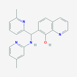 molecular formula C22H20N4O B4966643 7-{(6-methyl-2-pyridinyl)[(4-methyl-2-pyridinyl)amino]methyl}-8-quinolinol 