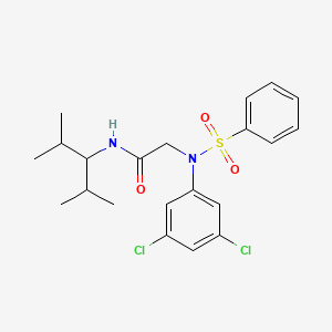 molecular formula C21H26Cl2N2O3S B4966646 N~2~-(3,5-dichlorophenyl)-N~1~-(1-isopropyl-2-methylpropyl)-N~2~-(phenylsulfonyl)glycinamide 