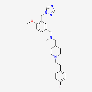 molecular formula C26H34FN5O B4966650 ({1-[2-(4-fluorophenyl)ethyl]-4-piperidinyl}methyl)[4-methoxy-3-(1H-1,2,4-triazol-1-ylmethyl)benzyl]methylamine 