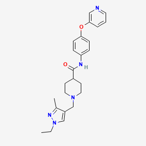 molecular formula C24H29N5O2 B4966656 1-[(1-ethyl-3-methyl-1H-pyrazol-4-yl)methyl]-N-[4-(3-pyridinyloxy)phenyl]-4-piperidinecarboxamide 