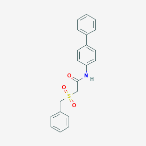molecular formula C21H19NO3S B496666 Acetamide, N-[1,1'-biphenyl]-4-yl-2-[(phenylmethyl)sulfonyl]- 