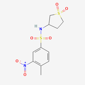 molecular formula C11H14N2O6S2 B4966665 N-(1,1-dioxidotetrahydro-3-thienyl)-4-methyl-3-nitrobenzenesulfonamide 