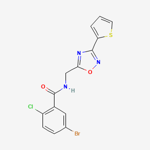 molecular formula C14H9BrClN3O2S B4966692 5-bromo-2-chloro-N-{[3-(2-thienyl)-1,2,4-oxadiazol-5-yl]methyl}benzamide 