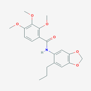 molecular formula C20H23NO6 B496671 2,3,4-trimethoxy-N-(6-propyl-1,3-benzodioxol-5-yl)benzamide 