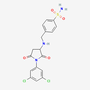molecular formula C17H15Cl2N3O4S B4966710 4-({[1-(3,5-dichlorophenyl)-2,5-dioxo-3-pyrrolidinyl]amino}methyl)benzenesulfonamide 