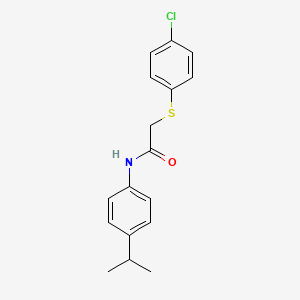 molecular formula C17H18ClNOS B4966717 2-[(4-chlorophenyl)thio]-N-(4-isopropylphenyl)acetamide CAS No. 6217-04-5