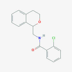 2-chloro-N-(3,4-dihydro-1H-isochromen-1-ylmethyl)benzamide