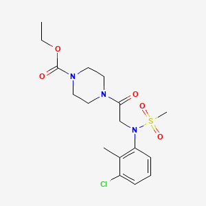 molecular formula C17H24ClN3O5S B4966765 ethyl 4-[N-(3-chloro-2-methylphenyl)-N-(methylsulfonyl)glycyl]-1-piperazinecarboxylate 