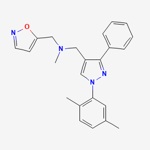 molecular formula C23H24N4O B4966769 1-[1-(2,5-dimethylphenyl)-3-phenyl-1H-pyrazol-4-yl]-N-(5-isoxazolylmethyl)-N-methylmethanamine 