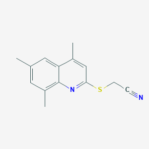 molecular formula C14H14N2S B4966774 [(4,6,8-trimethyl-2-quinolinyl)thio]acetonitrile 