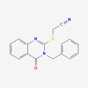 molecular formula C17H13N3OS B4966775 [(3-benzyl-4-oxo-3,4-dihydro-2-quinazolinyl)thio]acetonitrile 