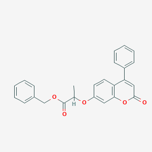 molecular formula C25H20O5 B4966793 benzyl 2-[(2-oxo-4-phenyl-2H-chromen-7-yl)oxy]propanoate 