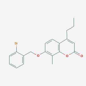 molecular formula C20H19BrO3 B4966798 7-[(2-bromobenzyl)oxy]-8-methyl-4-propyl-2H-chromen-2-one 